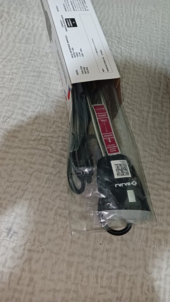 Bajaj Waterproof 1500 Watts Immersion Rod Heater i clicked a picture after delivery